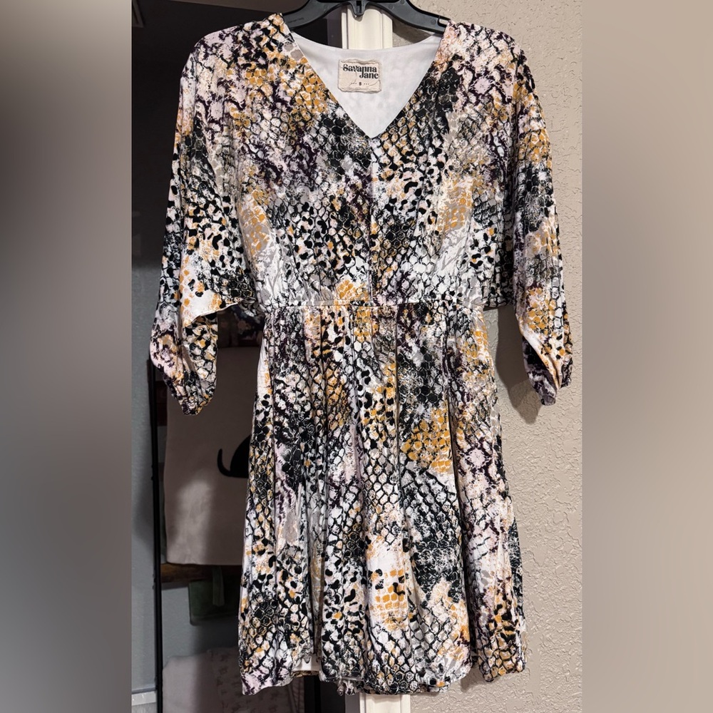 Savanna Jane Black and White Graphic Mini Dress